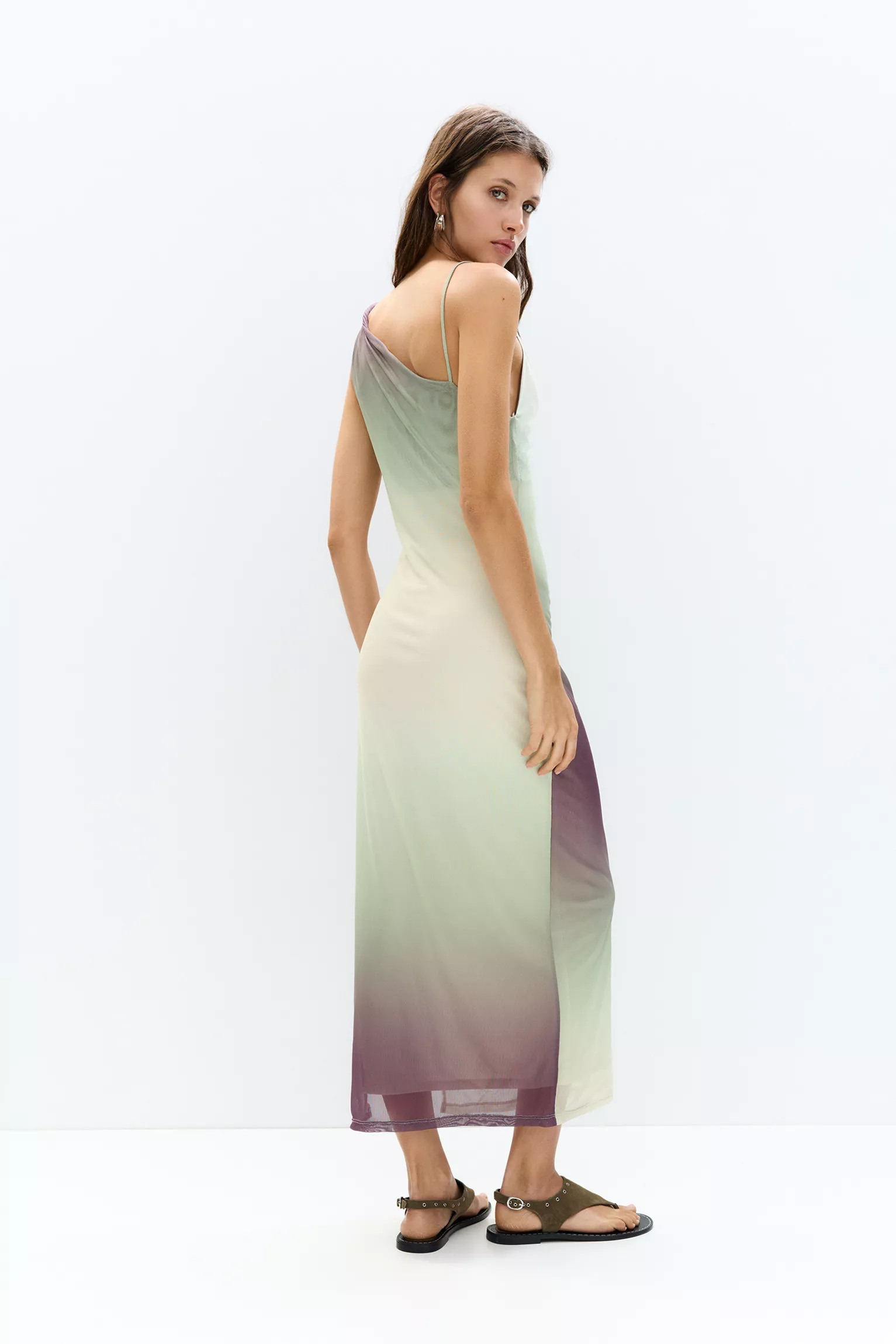 Asymmetric tulle midi dress - Imagem 2