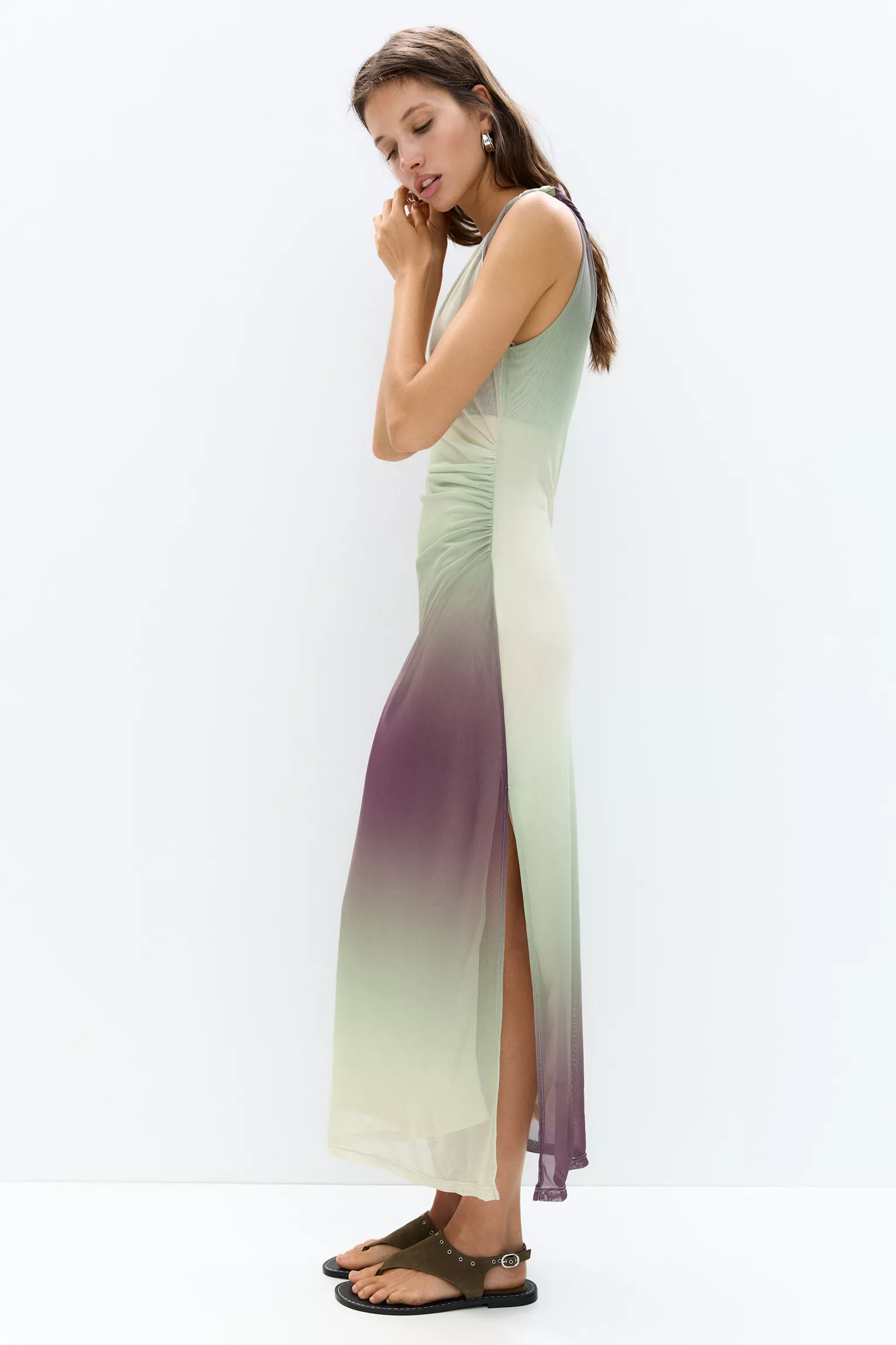 Asymmetric tulle midi dress - Imagem 3